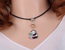 Crystal Beads Enamel Panda Necklace Pendant Charms Choker Collar Statement Chain Accessories  For Women Fashion Jewelry HOT V20 2024 - buy cheap