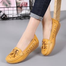 Shoes female flats 2022 fashion genuine leather slip on sneakers women shoes loafers solid comfortable summer shoes woman 2024 - buy cheap