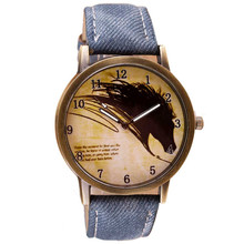 Сказочные модные ретро часы волк наручные часы ковбой кожаный ремешок аналоговые кварцевые часы J20 2024 - купить недорого