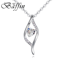 BAFFIN Bohemia Leaf Pendant Necklaces Crystals From Swarovski For Women Silver Color Chain Collars Trendy Jewelry Wholesale 2024 - buy cheap