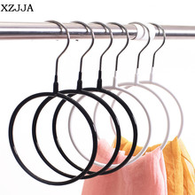 XZJJA Metal Multifunctional Clothes Hanger Round Ring Silk Scarf Storage Rack Shelf Toroidal Hanger Tie Garment Towel Holder 2024 - buy cheap