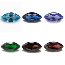 Size 2x4~10x20mm Marquis Shape SeaBlue Green Coffee Blue Rhodolite  5A Cubic Zirconia Stone  Synthetic Gems CZ stone For Jewelry 2024 - buy cheap