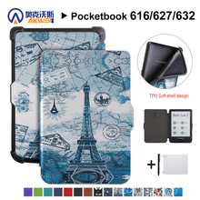 Walkers Slim Case for Pocketbook 616/627/632 Ereader PU Leather Protective Shell for Pocketbook Basic Lux 2 Touch HD 3 2024 - buy cheap