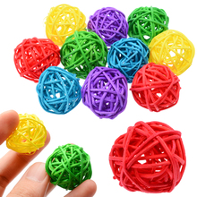 10pcs 3 cm Bird Rattan Ball Chewing Preening Toy For Parrot Budgie Parakeet Cockatiel Interactive Bite Play Toys 2024 - buy cheap