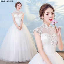 Vestido de noiva 2021, plus size, barato, renda branca, apliques, vestido de noiva, tule simples, com renda 2024 - compre barato