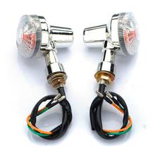 2x Front & Rear Chrome Universal Motorcycle Turn Signals Indicators Lights Amber 2024 - buy cheap