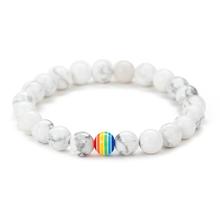 Pulseira de corda elástica com 2 tamanhos, bracelete de pinheiro branco natural, corrente colorida de contas de chakra, presentes para homens e mulheres 2024 - compre barato