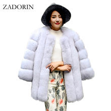 ZADORIN Abrigo Mujer Winter Women Coats Luxury Faux Fox Fur Coat Plus Size Thick Warm Long Fluffy Jacket Pink Coat bontjas 2024 - buy cheap