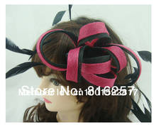 Millinery Sinamay Fascinator Hat Very Nice Bridal Hair Accessories Linen Loop Design Cocktail Combs 17 Color High Quality FS08 2024 - buy cheap