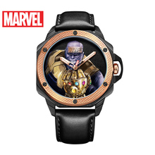 Marvel Avengers Thanos Mens Black Gold Blue Drawing Process Luminous Waterproof Quartz Watch Original Disney Male Sport Watches 2024 - buy cheap