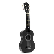 Топ!-21 дюйм сопрано укулеле 4 струны Гавайская гитара Uke + струна + выбор для начинающих подарок для детей (черный) 2024 - купить недорого