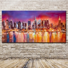 Pinturas a óleo abstratas para parede, artirx, tamanho grande, cidade, paisagem, moderna, decoração de casa, sala de estar 2024 - compre barato