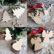 MagiDeal Novelty 10Pcs Blank Tree Christmas Tree Pendents Ornaments Hanging Wooden Tags for Embellishments Scrapbooking Plaques 2024 - buy cheap