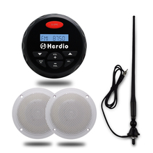 Reproductor MP3 de Audio para barco, Radio FM, AM, estéreo, Bluetooth, para UTV, ATV, 4 ", impermeable, caja de conexiones marinas con Antena Negra 2024 - compra barato