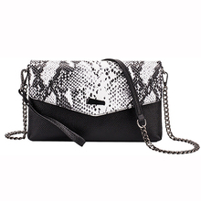 25*15*3 cm, Snake Pattern Flap Bag, Chains Messenger Bag, Women Genuine Leather Shoulder Bag, Girl Cowhide Cross body Bags, A257 2024 - buy cheap