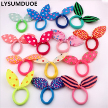 20 pçs/lote moda coreana elástico faixas de cabelo meninas acessórios para o cabelo coelho orelhas de coelho toalha scrunchy banda de borracha bonito headdress 2024 - compre barato