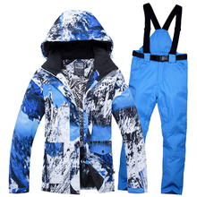 Женский лыжный костюм, теплый водонепроницаемый и ветрозащитный комплект из куртки и брюк для сноуборда и зимы, 2019 2024 - купить недорого