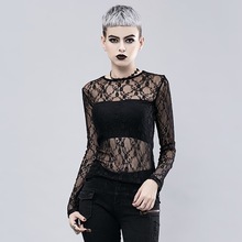 Corzzet negro Forlal estampado de encaje gótico mujer blusa camisa para mujer blusas de manga larga camisas accesorios corsé disfraz 2024 - compra barato