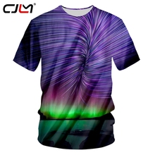 CJLM 2018 New Fashion Men T-shirt 3d Aurora Colorful Light Summer Printed Tshirt Unisex Short Sleeve Tee Top Plus Size 7xl 2024 - buy cheap