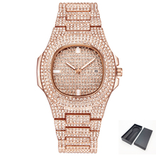 Hip Hope-reloj de cuarzo para hombre, cronógrafo de acero inoxidable, oro rosa, ostentoso, con diamantes de hielo 2024 - compra barato