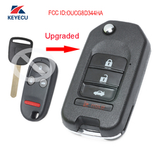 Keyecu chave de carro flip remota atualizada substituição, 3 + 1 botão t5 para honda 2002-2004 2024 - compre barato