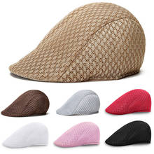 Unisex Breathable Summer Sun Shade Beret Flat Cap British Casual Bonnet Hats Solid Color Women Men Beret Caps Hat 2024 - buy cheap
