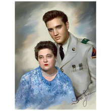 5D Diamond Mosaic Elvis Presley with Mother Diamond Painting Full Square Round Drill Diamond Embroidery Home Decor 2024 - buy cheap