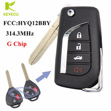 KEYECU Modify Flip Remote Key Fob 314.3MHz G Chip for Toyota Camry Corolla 4Runner Rav4 Yaris FCC: HYQ12BBY 2024 - buy cheap