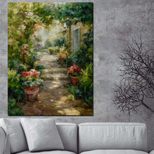 100x180cm abstrata pastoral jardim casa paisagem pintura a óleo sobre tela moderno poster arte parede imagem para sala de estar 2024 - compre barato