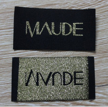 Free Shipping Customized garment woven labels with golden thread/clothing embroidered tag/brand/T-shirt labels1000 pcs a lot 2024 - buy cheap