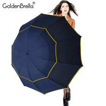 Brand Super Big 130cm 2 Layer Umbrella Folding Women Rain 10Ribs Windproof Paraguas Fashion Business Men Outdoor Strong Umbrella 2024 - buy cheap
