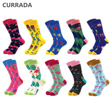 10pairs/lot Brand Quality Men Happy Socks Combed Cotton colorful Funny Socks Hot Sale fashion Casual long Mens compression socks 2024 - buy cheap