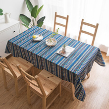 Cubierta De Mesa suave, mantel decorativo adiabático geométrico, rojo y azul, para el hogar, fondo De tela 2024 - compra barato