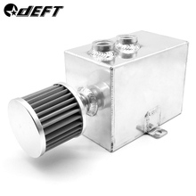 DEFT 2L Universal Car Aluminum Oil Catch Tank Silver Black Fuel Tanks With Breather Filter Drain Tap 2LT Baffled 2024 - buy cheap