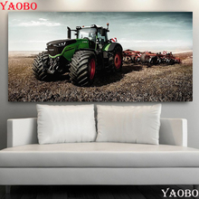 Large diy 5d diamond Embroidery farm tractor Full Square/Round  Diamond painting Cross stitch kit Drill Mosaic Home wallpaper 2024 - buy cheap