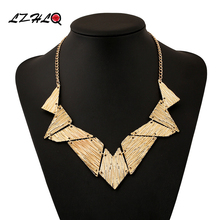LZHLQ Brand Geometric Splice Metal Necklaces Women Maxi Chains Necklace Zinc Alloy Jewelry Fashion Punk Accessories Statement 2024 - buy cheap