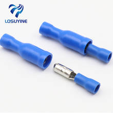 Hot 50 X Blue Male Female Bullet Connector Crimp Terminals Wiring 22 - 16 AWG 2024 - buy cheap