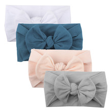 4PCS Baby Toddler Kids Girls Mixed color Knot Turban Headband Bow Elastic Head Wraps headwear for girl Hair Accessories Jly15 2024 - buy cheap