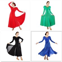 New Shining Sequins Long Dress for Women Standard Ballroom Dance,Tango/Flamenco/Fox-trot /Modern Dance Competition/Practice wear 2024 - buy cheap