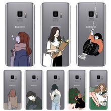 Tpu dos desenhos animados menina japão capa traseira para samsung galaxy note 4 5 8 9 caso de telefone macio silicone para samsung s5 s6 s7 borda s8 s9 mais 2024 - compre barato