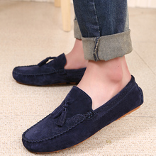 Men Loafers Brogue shoes Genuine Leather Moccasins Slip On Men's Tassel Casual Shoes Male Flats Moccasin Driving Shoes 2024 - buy cheap