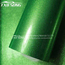 High quality Glossy Green diamond pearl vinyl film Green glossy pearl glitter film for car wrap With Size 12/30/50/60X100CM/LOT 2024 - buy cheap