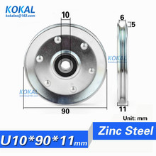 [U1090-11J] 1 pcs alta carga grande diâmetro exterior 90mm 6200zz rolamento V/U de aço U sulco tipo de aço cromo rolamento de roda 1090UV 2024 - compre barato