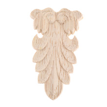 1Pcs 8*4.5cm Wood Carving Applique Oak Wood Furniture Decorative Mouldings Decal Cabinet Door Wood Figurine Crafts Flower Board 2024 - buy cheap