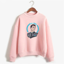 Detroit : become human pink-Sudadera con capucha para hombre y mujer, suéter de cuello alto Harajuku, chándal de lana de Anime Kawaii de invierno 2024 - compra barato