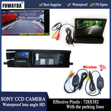Fuwayda wirelss sony ccd retrovisor do carro reverso backup com espelho câmera monitor para toyota rav4 2006-2010, 2012 ano com linhas 2024 - compre barato