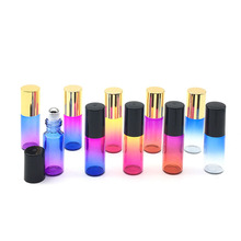 Frasco de perfume 5ml rolo gradiente colorido vazio rolo na bola de vidro óleo essencial frasco de amostra 2024 - compre barato