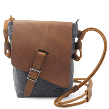 Novos Homens de Lona À Prova D' Água Saco de Viagem Ocasional Saco Pequeno Ombro Do Vintage cavalo Louco Genuíno Couro De Sacos de Homens Mensageiro Crossbody 2024 - compre barato