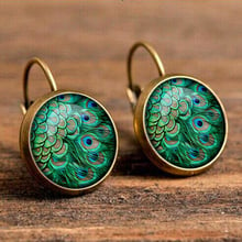 Pendientes de cristal de SUTEYI moda con diseño de animales, joyería de pavo real con diseño de animales, regalo hecho a mano EF31 2024 - compra barato