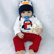 23 "57 см силиконовая кукла для новорожденных милый пингвин мальчик реалистичные виниловые куклы для новорожденных lol игрушки ручной работы живой bebe подарок на день рождения 2024 - купить недорого